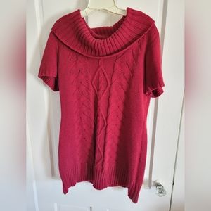 No Boundaries Sweater Tunic Juniors XL Burgundy